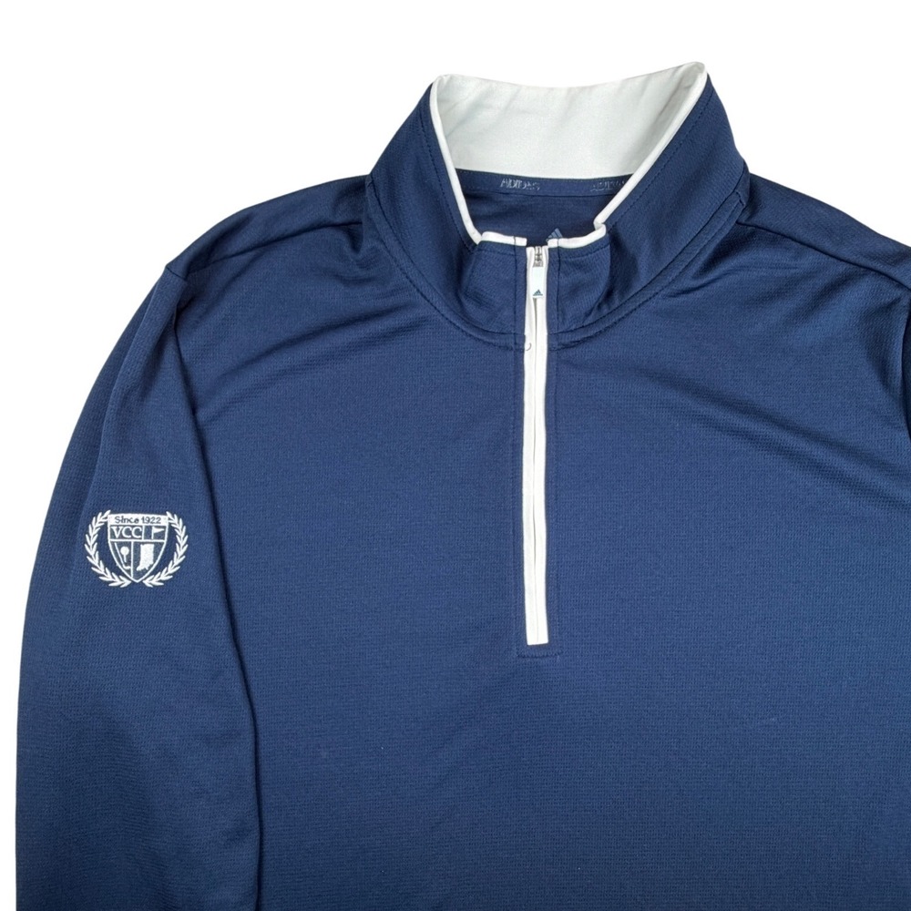 Adidas Mens Navy Blue Golf Valparaiso Country Club Quarter Zip Pullover Size 2XL